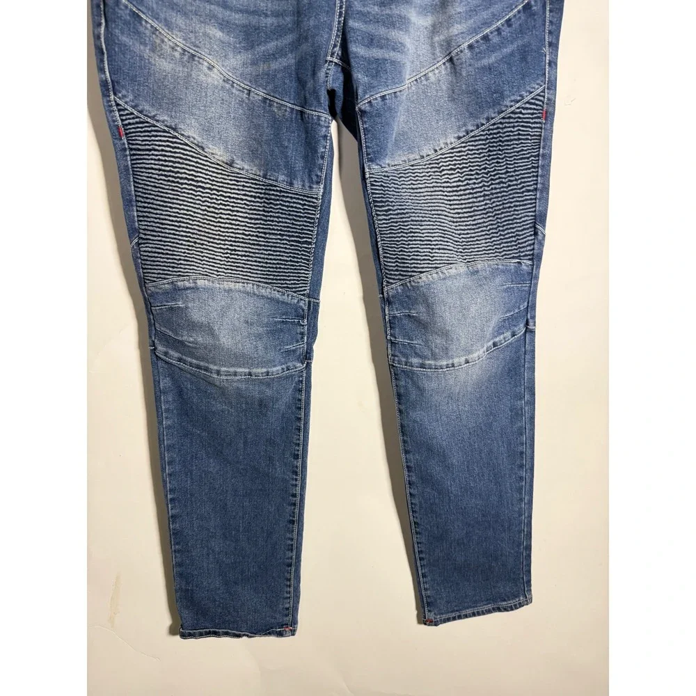 True Religion Rocco Moto Skinny Jeans Mens 38 Medium Spiced Orchard Wash NWT